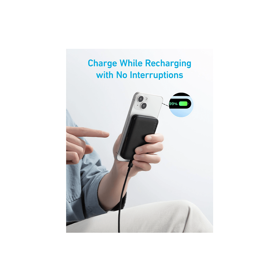 Anker 321 MagGo 5000mAh PowerCore Magnetic Battery - Black in Qatar Anker 321 MagGo 5000mAh PowerCore Magnetic Battery - Black in Qatar